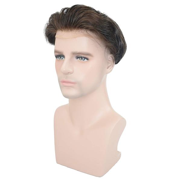 Men's Full Lace European Toupee-Dark Brown