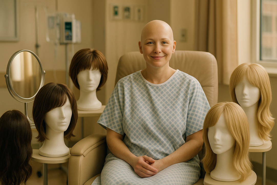 The hospital should be to setting and the one with no hair should be the one in the chair