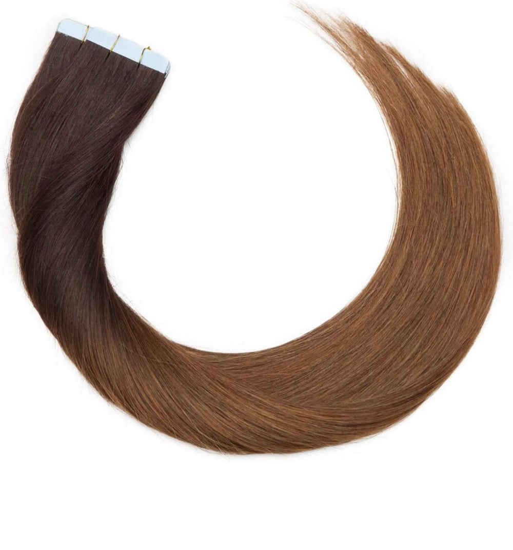 DARK BROWN-LIGHT BROWN OMBRÉ INVISIBLE TAPE HAIR