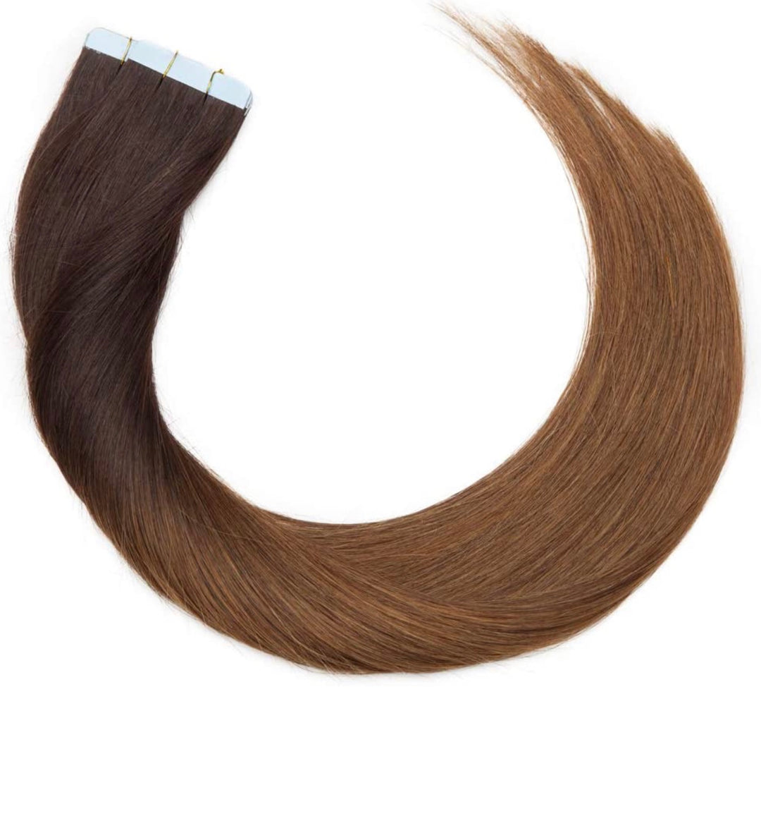 DARK BROWN-LIGHT BROWN OMBRÉ INVISIBLE TAPE HAIR