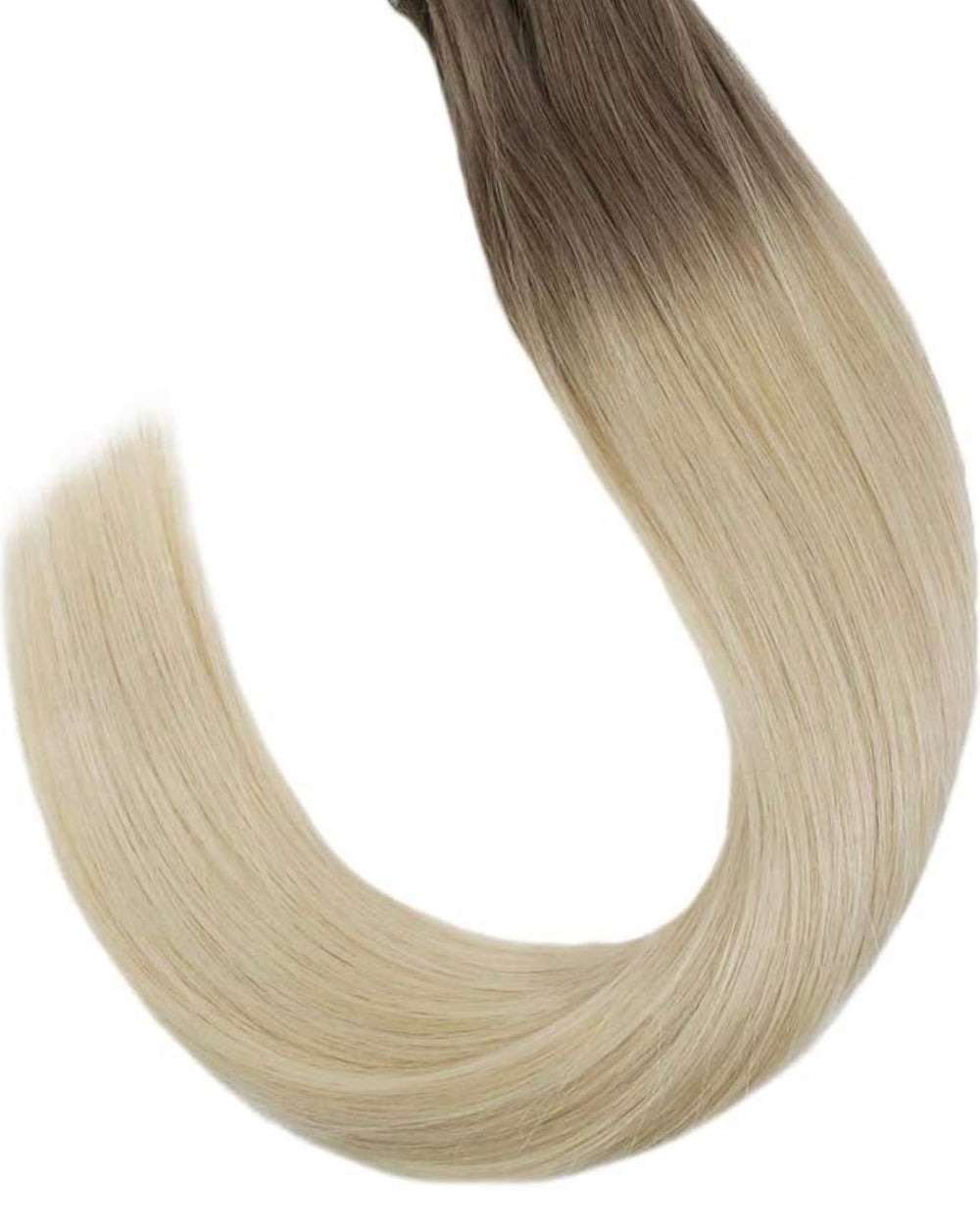 ROOTED PLATINUM ASH BLONDE (60) INVISIBLE TAPE HAIR