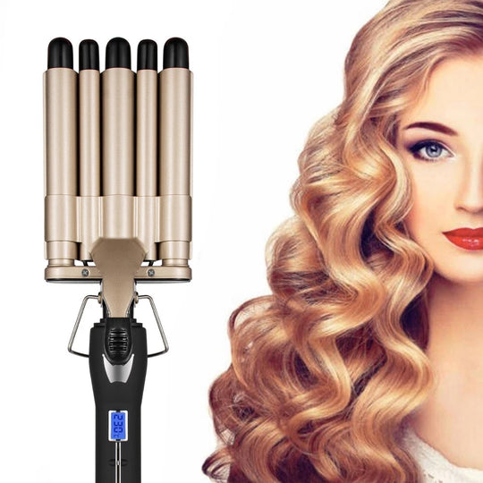 5 BARREL CERAMIC LCD QUICK WAVER