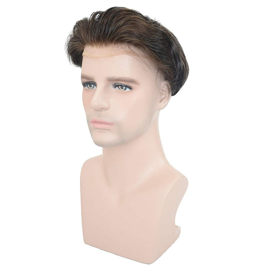 Men's Full Lace European Toupee-Brown