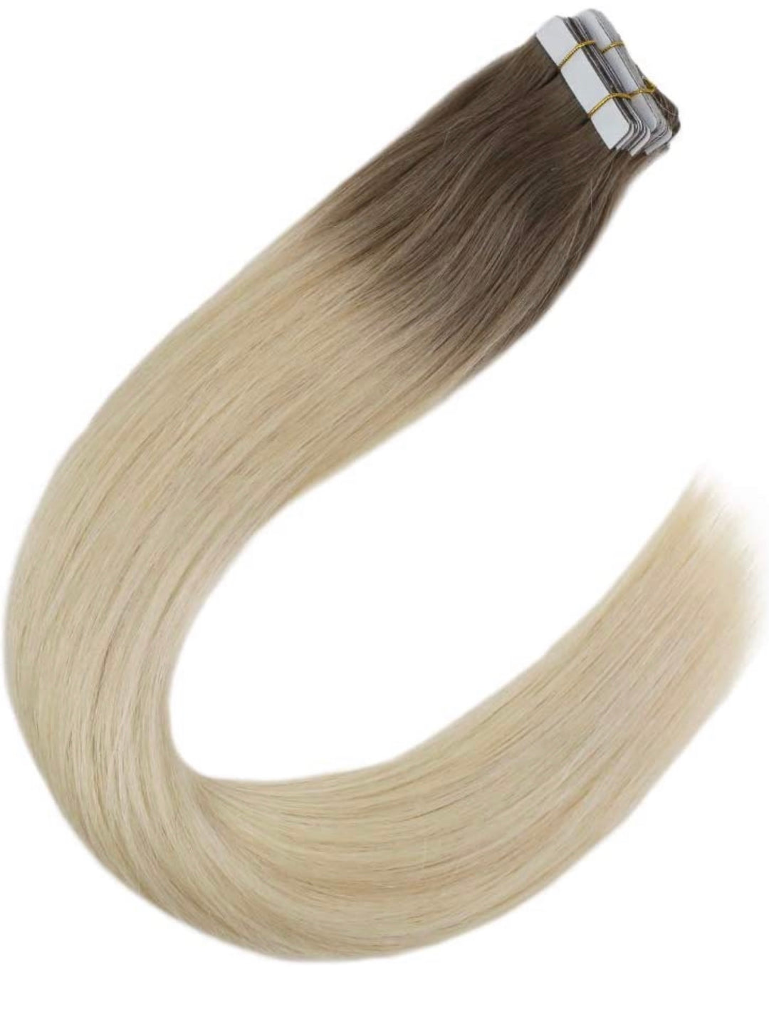 ROOTED PLATINUM ASH BLONDE (60) INVISIBLE TAPE HAIR