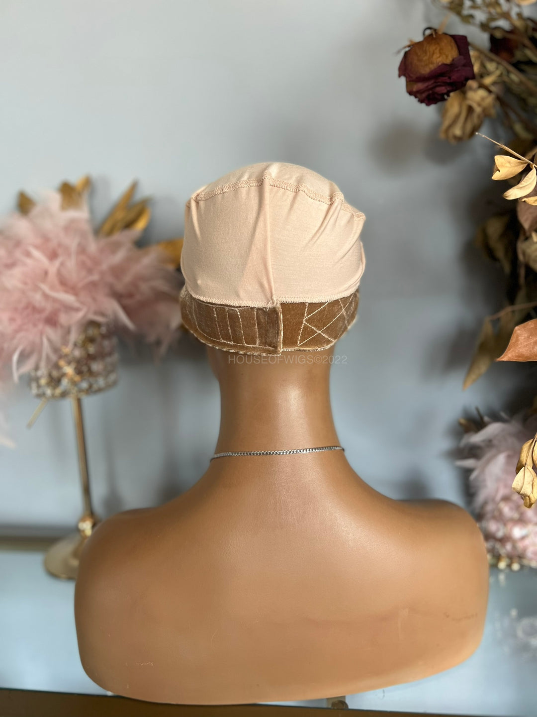 Velvet Wig Grip Cap with Adjustable Band & Swiss Lace