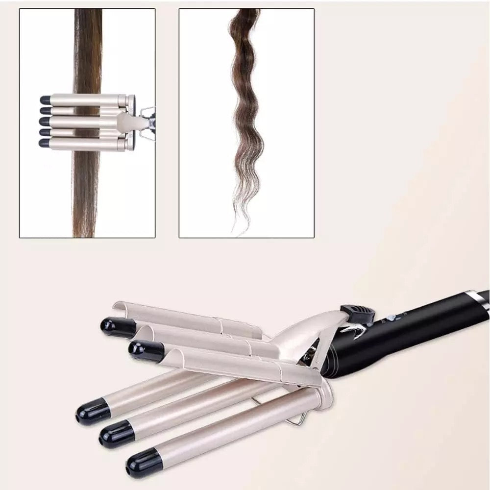 5 BARREL CERAMIC LCD QUICK WAVER