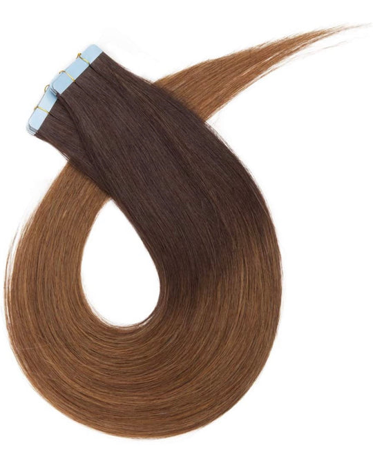 DARK BROWN-LIGHT BROWN OMBRÉ INVISIBLE TAPE HAIR
