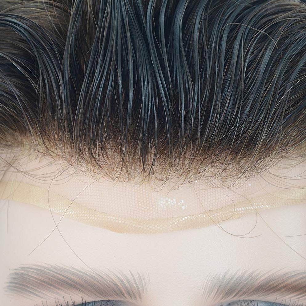 Men's Full Lace European Toupee-Brown